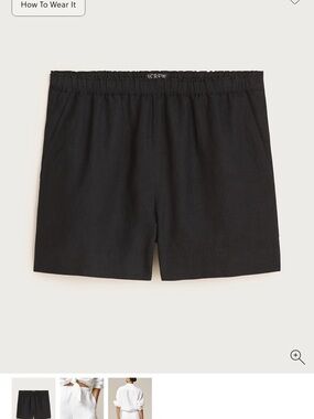 J. Crew BLACK LINEN STRATUS SHORT  - NWT